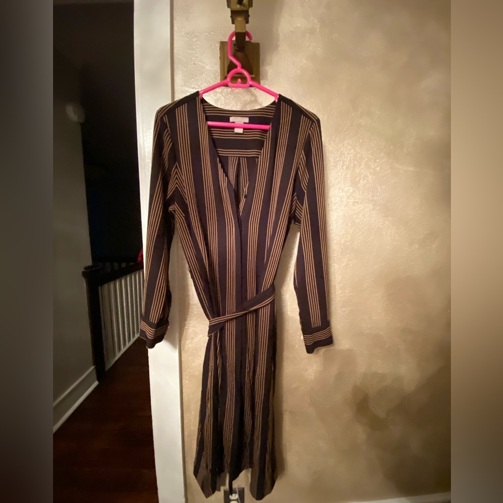 Striped button up H&M dress.